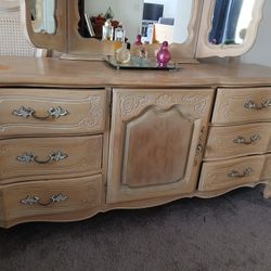 Dresser, Night Stand And Headboard Set