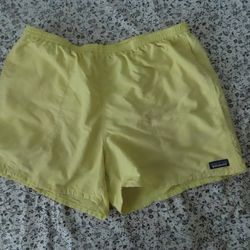 vintage Patagonia ' Baggies' Yellow Nylon Shorts Swim Trunks liner XL