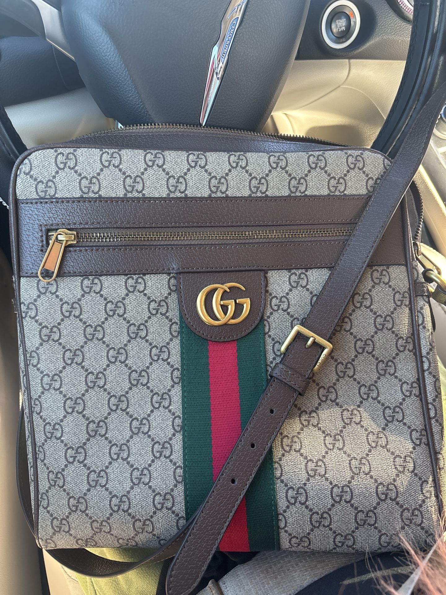 GUCCI Ophidia Leather-Trimmed Messenger Bag