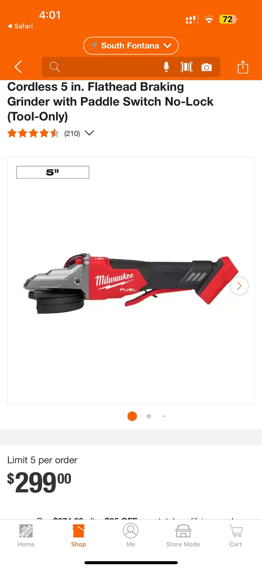 Milwaukee Grinder Fuel 3670-20 Brand New