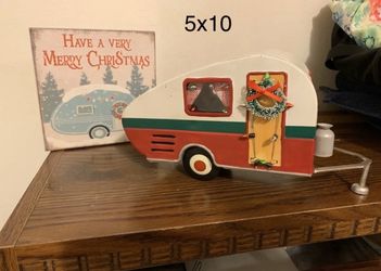 Red truck retro mini camper