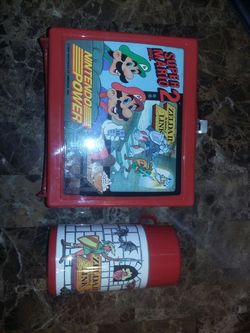 Vintage Aladdin Nintendo Power Mario/Zelda lunchbox with thermos