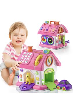 Talkfun Montessori Toy for 1 Year Old Girl Gifts, Musical Bilingual Educational Toddler Toy Age 1-2 Yr 12-18 Month, First Birthday Gift for 1 Year Old