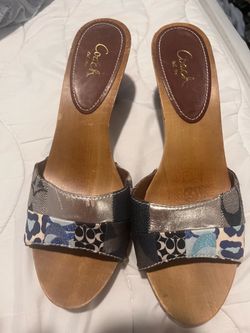 Vintage Coach Denim Kitten Heels