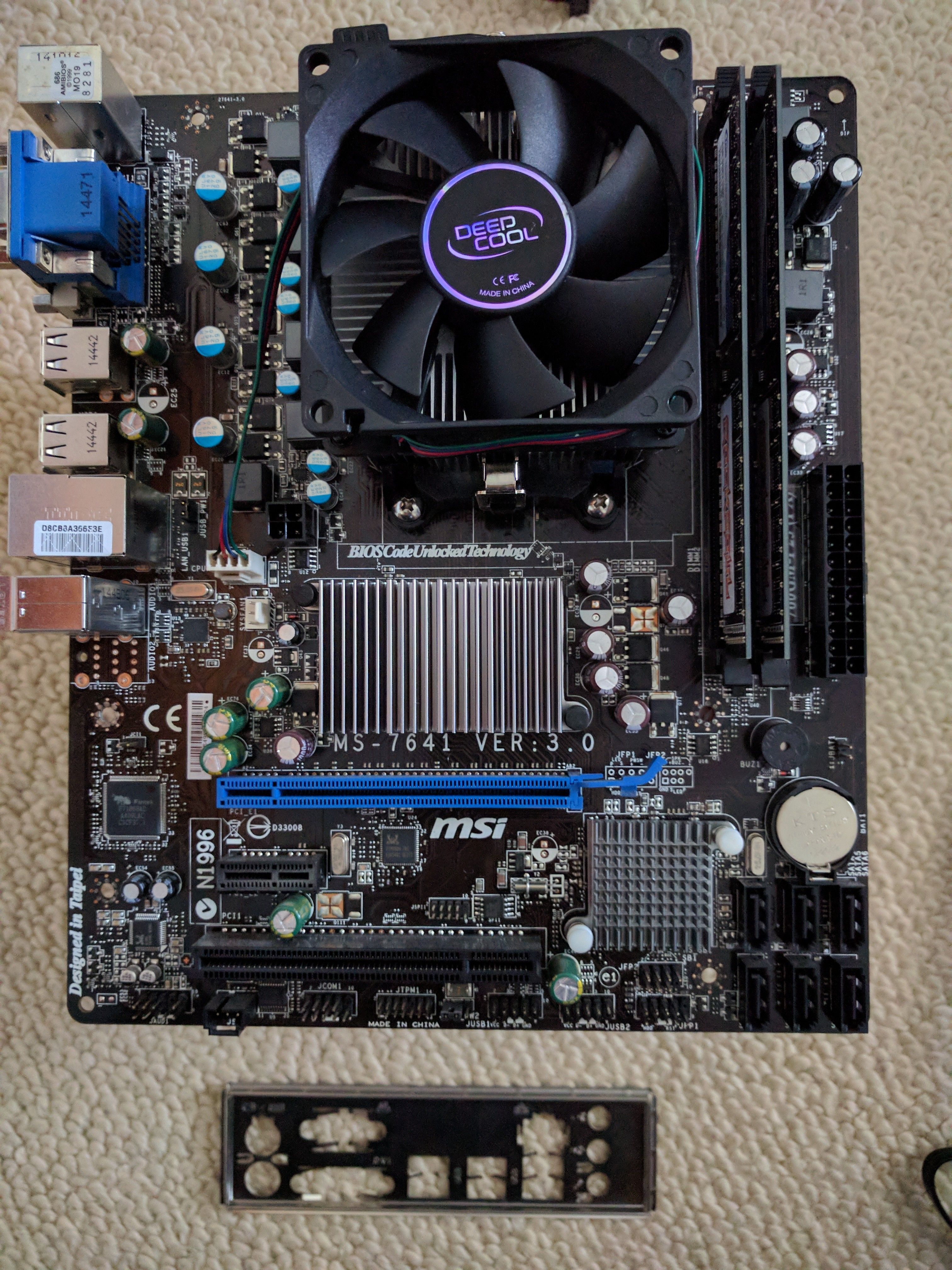 MSI MS-7641 VER: 3.0 Motherboard + Amd FX-6300 + 8GB (2x4GB) DDR3 1600 Memory Combo