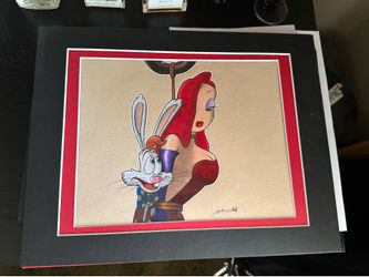 Hand Drawn Roger Rabbit and Jessica Rabbit Drawing