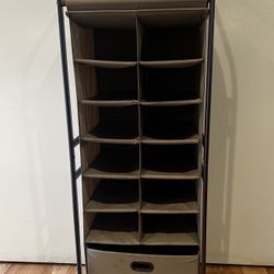 Tall Closet Shoe Rack+ Organizer With Drawer For Socks/Boots