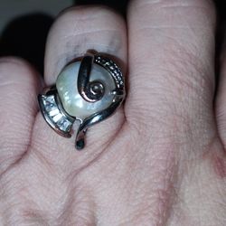  Pearl Gold Plated Fashion  Ring