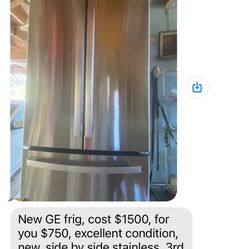 Stainless Side By Side Refrigerator  GE