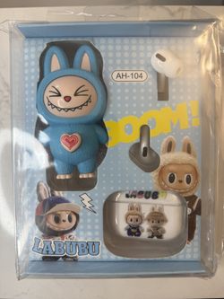 Labubu - Wireless Earphones Set  (Case + Rotating Head Figure included) Blue & Brown Available 