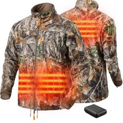 Hunting Jacket for Men- Hunting Winter Heated Jackets, Waterproof Insulated Clothes with Battery Pack for Hunting