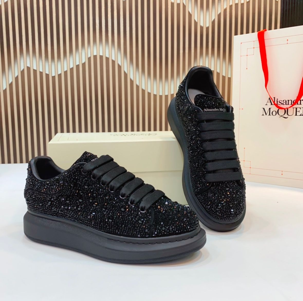Black Rhinestones Alexander McQueen