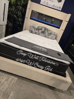 💥 Queen, King, Cal King Light Up Fireplace Bed Frames 💥 Furniture Sectionals Avail