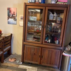 Wood Kitchen Table And Hutch
