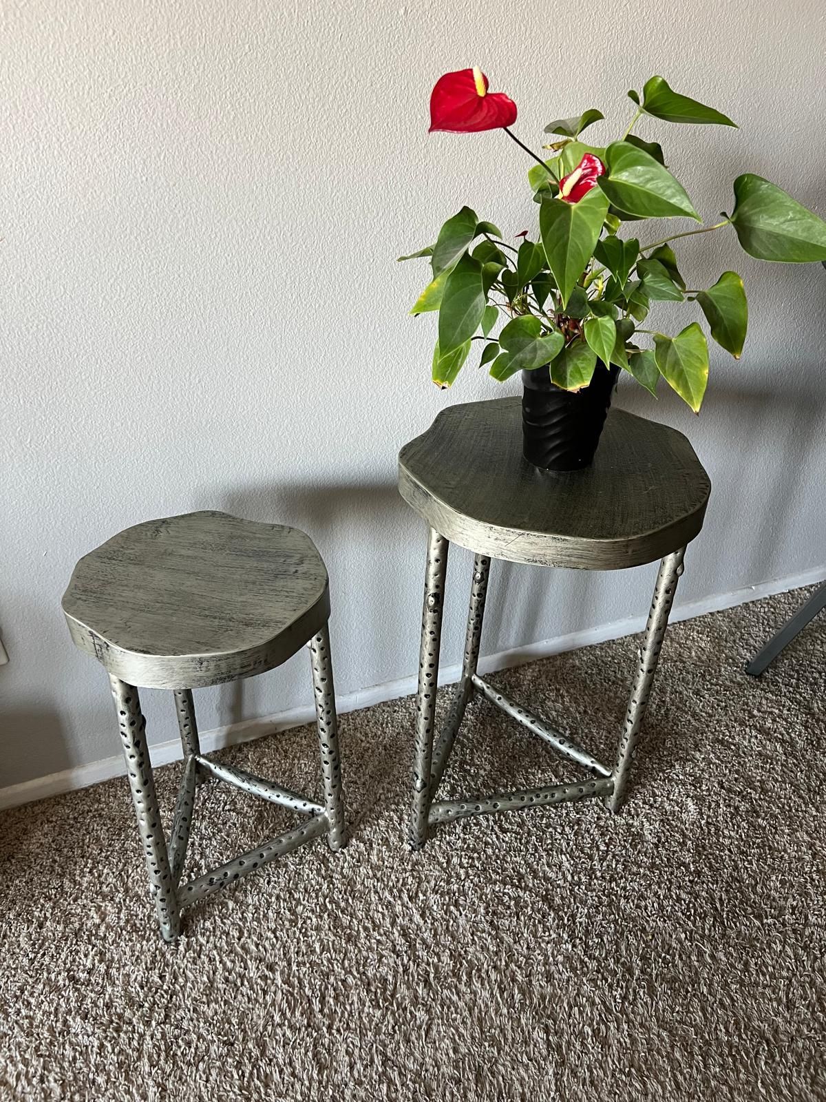 Light Metal Side Tables