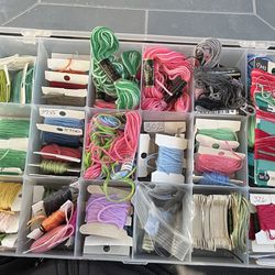 DNC Embroidery Thread Floss Lot of Numbered Cards w/Case Miscellaneous Colors