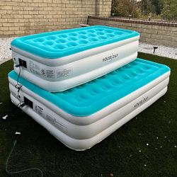 New In Box $35 For Twin $45 For Queen Size 550 Lbs Capacity Inflatable Air Bed Mattress With Built In Pump Camping Sleeping 18 Inches Tall
