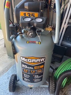 MCGRAW 20 Gallon, 135 PSI Oil-Lube Vertical Shop/Auto Air Compressor