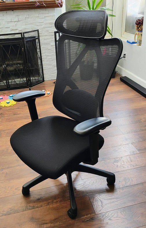 Ergonomic Office Chair With Wheels,Adjustable Lumbar Support,Armrest,Headrest-Tilt High Back Desk Chair, Home, Gamin