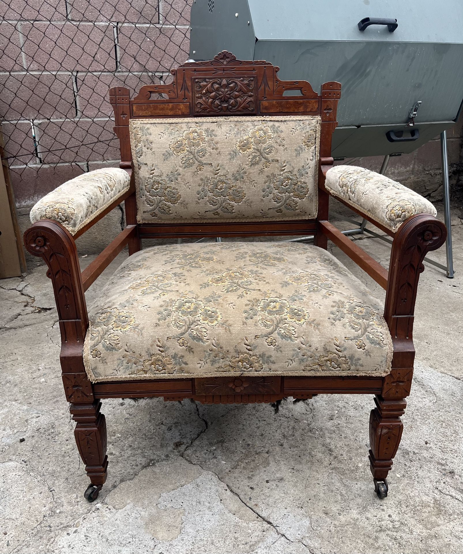 Antique Victorian Royal Throne Armchair
