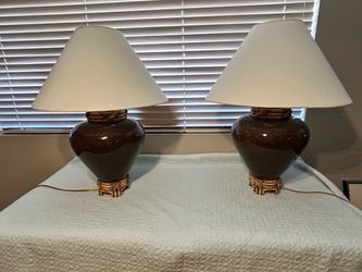 Pair of Large Ceramic Table Lamps – 29” Tall