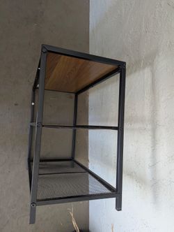 Industrial Metal and Wood 3-Tier Shelf