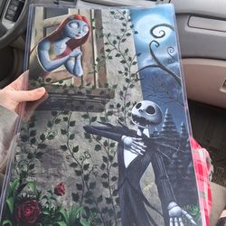 Nightmare Before Christmas Jack & Sally Glossy Print in a protective case