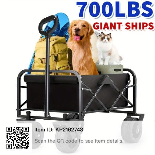 [Collapsible Wagon] Track and field equipment transport vehicle - Collapsible Wagon 700 lbs - Heavy Duty Wagon Carts Foldable - Portable Wagons for Gr