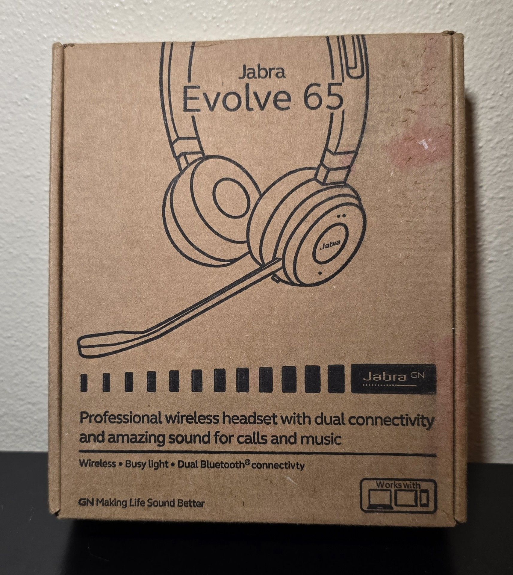 Jabra Evolve 65 SE Link380a MS Stereo- Bluetooth Headset-NEW
