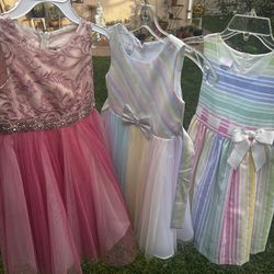 Selling Three Dresses All Sized 6 For Girls. 2 Pre-owned 1 New 