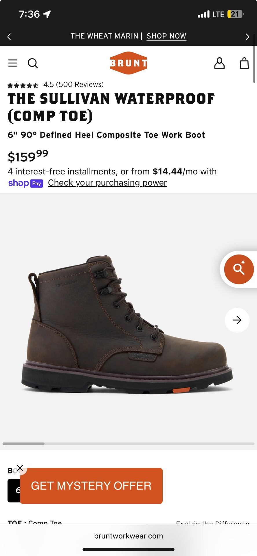 Brunt Boots 75$