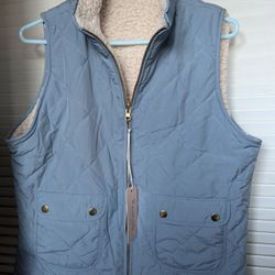 Faux Fur Reversible Vest Size Medium New