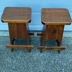 A pair of wooden  Bar stools