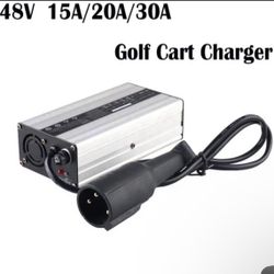 48V 15A Golf Cart Battery Charger with 3 Pin Plug Handle for Club Car Golf Cart