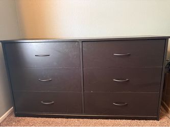 Black six drawer dresser