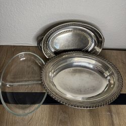 Silver Serving Dishes Set