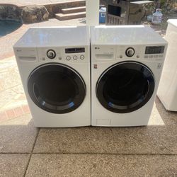 LG Washer and Electric Dryer Set With Steam Care