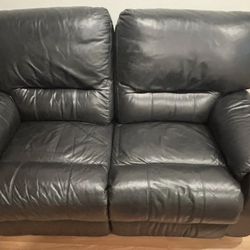 100% Top-Grain Leather Reclining Loveseat - Sofa Couch Chair Seat