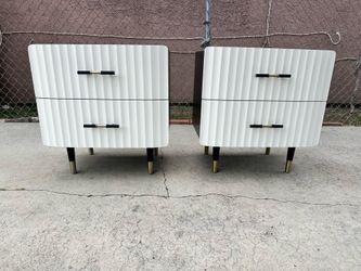 CB2 Crimped Nightstands Bedside Tables Cabinets Dressers