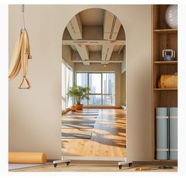Brand new Hasipu 71" x 28" Arched Full Length Mirror on Wheels HD tempered glass, sturdy aluminum frame, 4 smooth casters with locks, ideal for yoga,