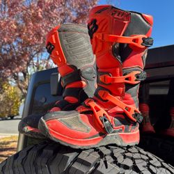 Youth Fox Orange Motorcycle Boots Youth 7