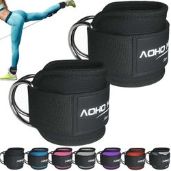 AOHO MOOON Ankle Strap for Cable Machine Attachments, gym accessories for women and men, neoprene ankle cuffs for glute kickback, leg Workouts ande Bo