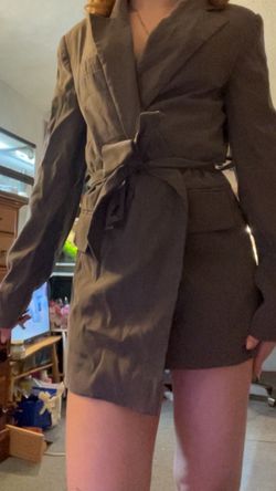 Olive Belted Blazer Dress