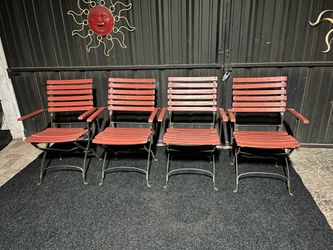 4 Wood/Metal Outdoor Chairs