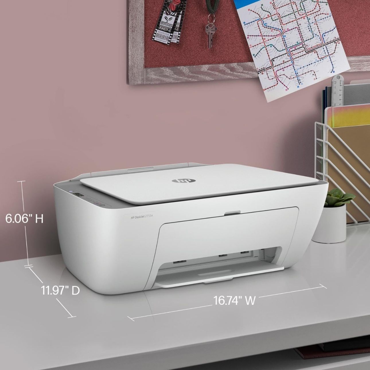 HP Desk jet 2755e Wireless Color Inkjet-printer, Print, Scan, Copy, Mobile Printing