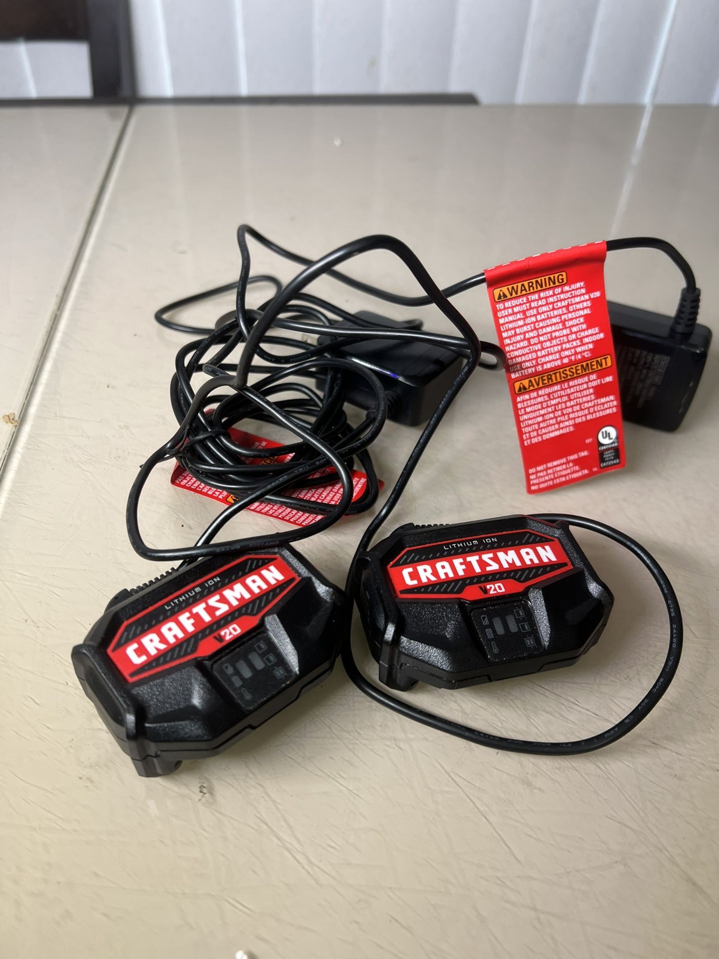 Lot Of 2 Craftsman CMCB1104 V20 OEM 20V Lithium-Ion Battery Charger New Open Box.  New open box without repackaging. New however there are a couple of