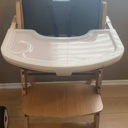 ABIIE BEYOND WOODEN JUNIOR HIGH CHAIR WITH TRAY