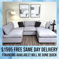 NEW IN BOX 5 Piece Modular Cloud Sectional Light Gray FREE DELIVERY Sofa