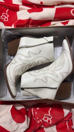 White Western Booties