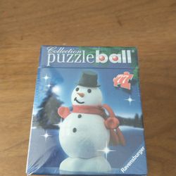 3D Puzzle Ball Christmas Snowman  Ornament 77 pieces Ravensburger
